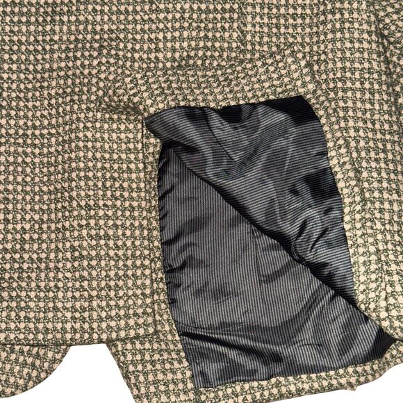 Sundance Jacket Women's Size 14 Green Tweed Button Front Raw Hem Wool Blend - Picture 7 of 8